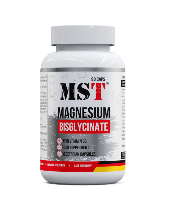 Бісгліцинат магнія з вітамином B6 Magnesium Bisglycinate With Vitamin B6 MST 90 капсул