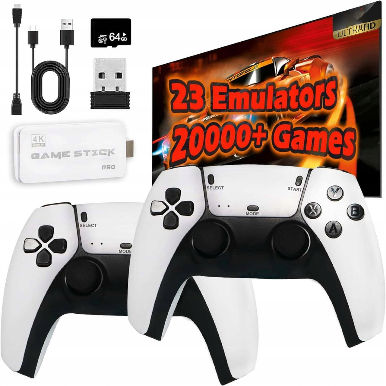 Ігрова консоль-приставка X15 PRO (64 gb, 4K, 20000 ігор, GAME STICK) два бездротові джойстики