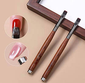 Магніт для котячого ока + квадратна кисть 2в1 Дизайнер для роботи з гелем (9мм) МС4