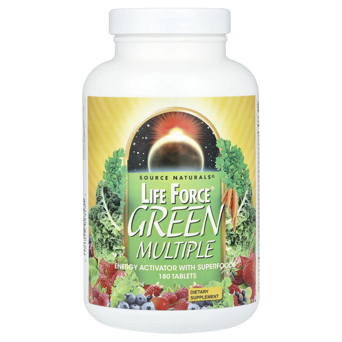 Рослинні компоненти для здоров'я, Life Force Green Multiple, Source Naturals, 180 таблеток