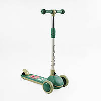 Самокат триколісний Skyper з музикою і підсвіткою, кермо складається 01174 зелений