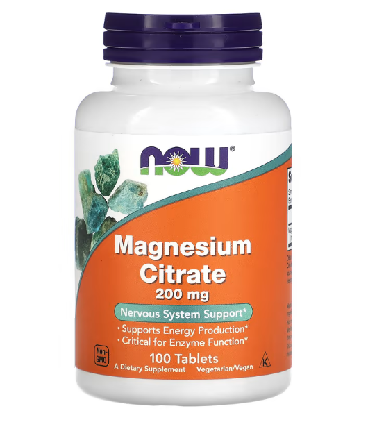 Цитрат магнію Magnesium Citrate NOW Foods 200 мг 100 таблеток