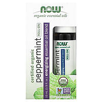 Сертифікований кульковий дезодорант із органічною м'ятою Now Foods (Certified Organic Peppermint Roll-On) 10 мл