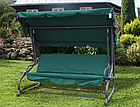 Гойдалки садові чотиримісні з подушками та козирком для дачної ділянки Бонро Garden 235 см зелений, фото 7