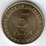 Центральна Африка (BEAC) 5 франків, 2006 Мідь-алюміній-цинк-олово, 2.4g, ø 16mm №3243, фото 3