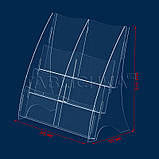 Буклетниця 3-и ярусна на 6 кишень А5, акрил прозорий 1,8 мм, фото 2