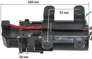 Міні насос (12V, 7,0 Bar) у зборі для обприскувача, фото 2