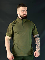 Бойовий убакс із коротким рукавом олива кулпас літо зсу, Тактична сорочка хакі військова літня з липучками всу