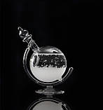Барометр Штормгласс RESTEQ глобус великий, крапля Storm glass на скляній підставці, фото 8
