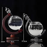 Барометр Штормгласс RESTEQ глобус великий, крапля Storm glass на скляній підставці, фото 6