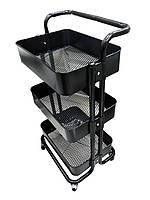 Тележка косметологическая 3 полочки HB-G078 черная