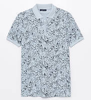 Блакитне чоловіче поло на блискавці LC Waikiki/ЛС Вайкікі з синім принтом. фірмова Туреччина