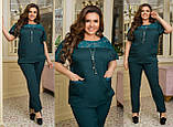 Літній стильний жіночий брючний костюм-двійка батал: блузка + штани (р.50-60). Арт-4698/28, фото 2