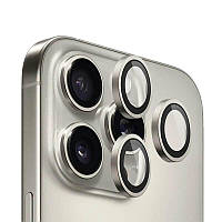 Захисне скло BlueO Metal на камеру для Apple iPhone 16 Pro / 16 Pro Max / 15 Pro / 15 Pro Max Сірий / Natural Titanium