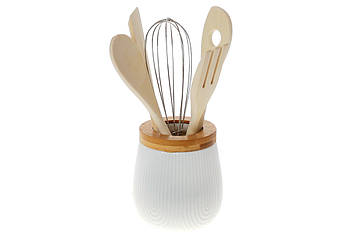 Підставка  для столових приладів Naturel з кухонним приладдям 25см