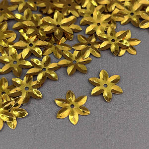 Ø12мм Паєтка квіточка грані 5г - золото