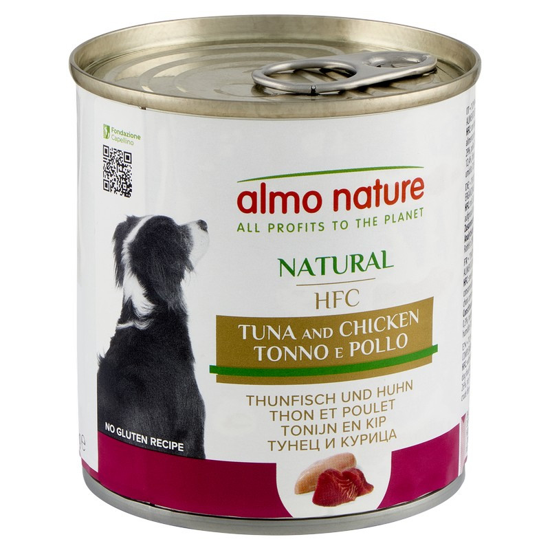 Влажний корм для собак Almo Nature (Альмо Натюр) HFC Dog Natural шматочки в соусі з тунцем та куркою 290 г