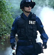 Жилет тактичний, військовий чорний поліцейський SWAT, жилет спецназу 11 кишень Розвантаження, розмір L, фото 4
