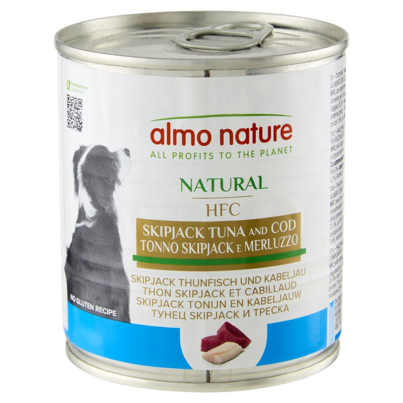Вологий корм для собак Almo Nature (Альмо Натюр) HFC Dog Natural шматочки в соусі зі смугастим тунцем та тріскою 290 г