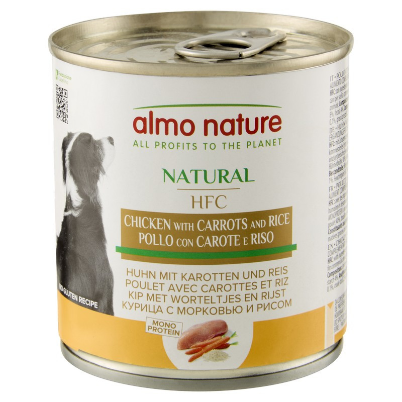 Вологий корм для собак Almo Nature (Альмо Натюр) HFC Dog Natural шматочки в соусі з куркою, морквою та рисом 280 г