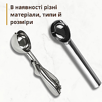Ложка для морозива з нержавійки 19см Професійні ложки для морозива Порційні ложки для морозива, фото 2