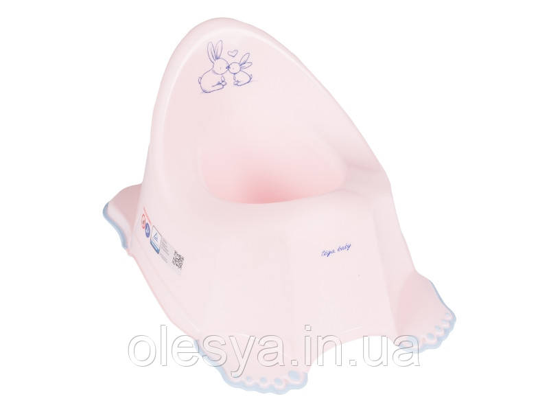 Горщик дитячий антиковзкий Bunny powder pink, фото 1