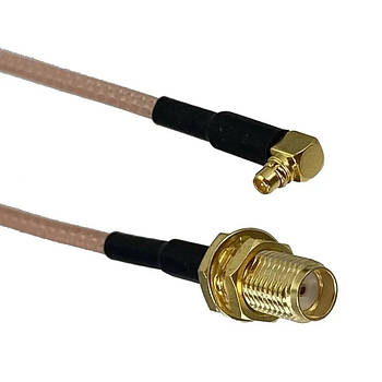 Пігтейл MMCX male 90° - SMA female pigtail 8 см, кабель RG316