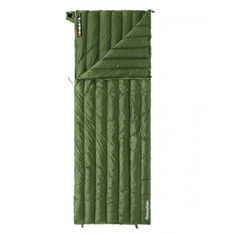 Спальний мішок пуховий ковдра Naturehike CW295 +11°C +6°C 190 см Green