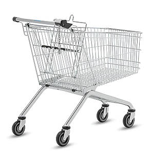 Б/В Покупецький візок WANZL EL 75 л (Німеччина) — металева торгова візка для магазину та супермаркету, сіра, фото 3