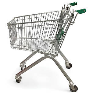 Б/В Покупецький візок WANZL EL 75 л (Німеччина) — металева торгова візка для магазину та супермаркету, сіра, фото 1