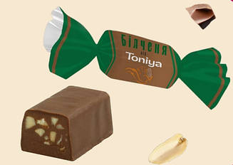 Цукерки праліне БІЛЧЕНЯ з подрібненим арахісом 1.8 кг ТМ TONIYA