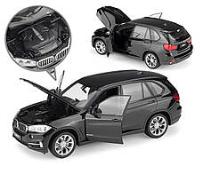 Масштабна модель автомобіля BMW X5 1:24 чорна колекційна модель з деталізацією салону та рухомими колесами, фото 4