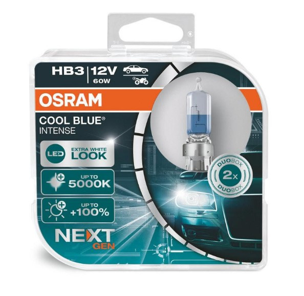 Галогенна лампа OSRAM HB3 12V 60W P20d Cool Blue Next+100% 5000K 9005CBN-HCB, фото 1