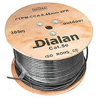 Экранированная витая пара наружная с тросом Dialan FTP+M Сat.5Е 4PR CCA 0,48 PE Outdoor