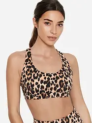 Спортивний Топ Victoria's Secret Strappy Back Light Impact Sport Bra, Леопардовий, XS