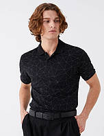 Чорне чоловіче поло LC Waikiki/ЛС Вайкікі з сірим принтом. фірмова Туреччина