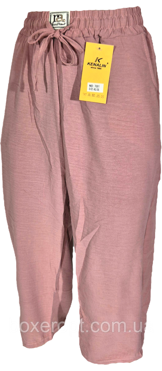 Бриджі жіночі Kenalin (No.781-N, 4XL-8XL, пудра)
