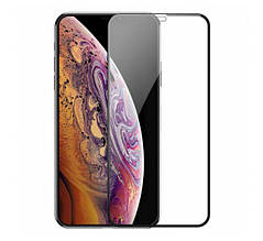 Скло iPhone X/XS/11 Pro 5.8 (0.3 мм, 4D ARC, чорне) Люкс