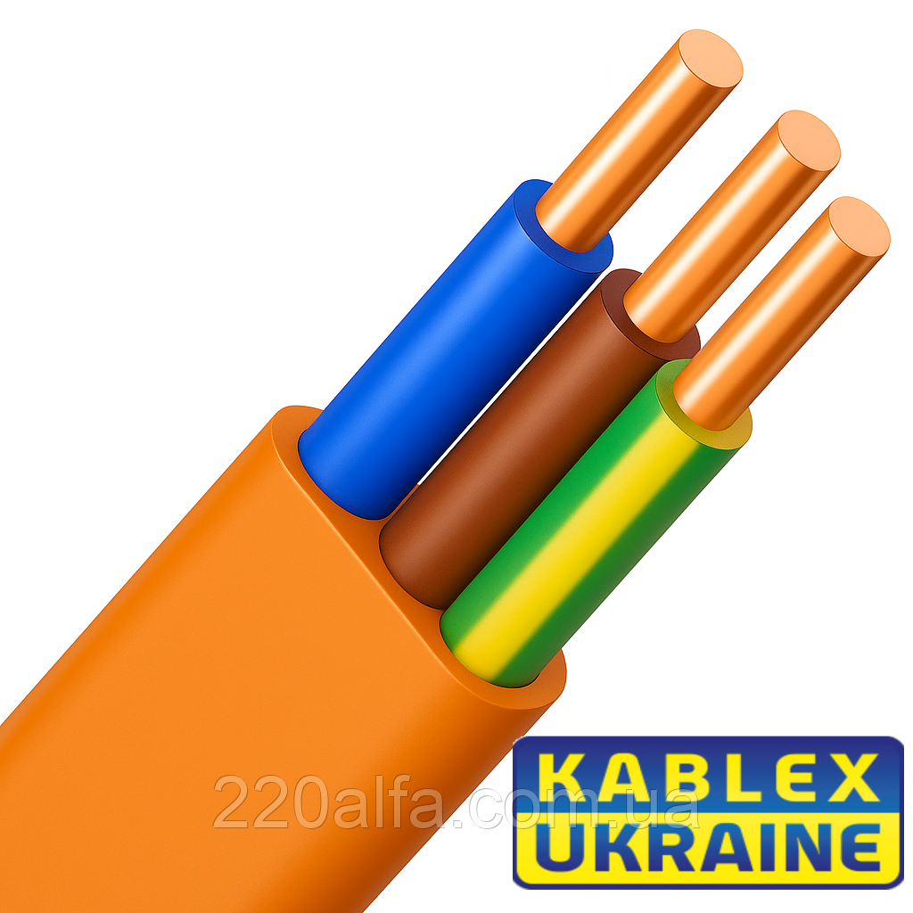 Силовий мідний кабель ВВГНГД 3х1.5 для надійної електропроводки, повноцінний переріз. Одеса Каблекс., фото 1