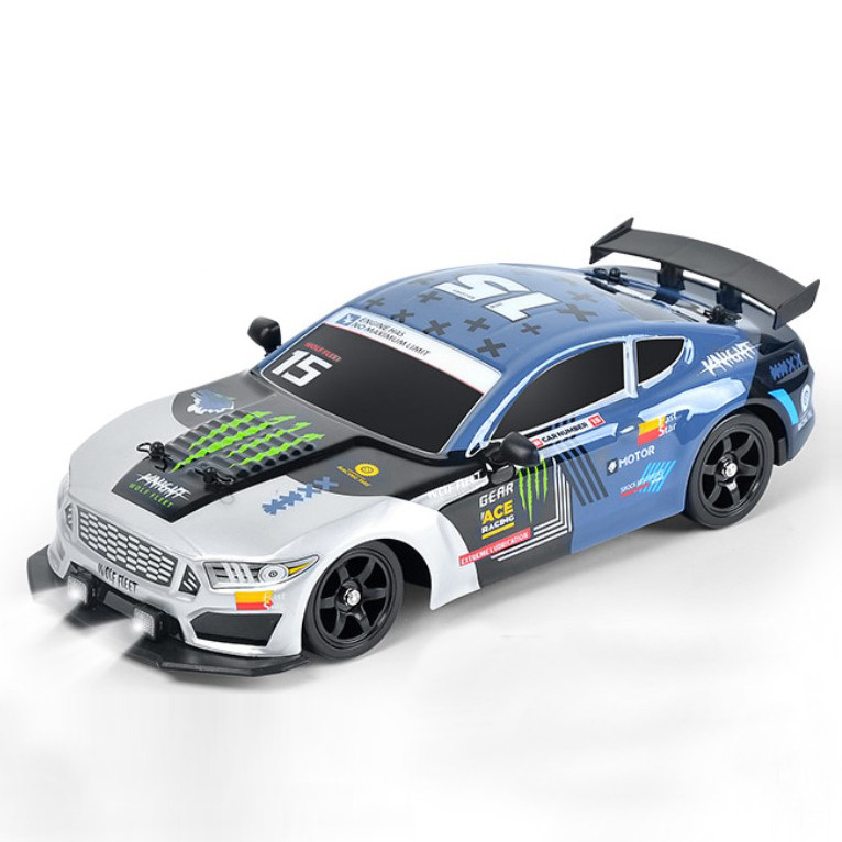 Машинка для дріфту на радіокеруванні з парогенератором та Led світлом 4WD RC Nissan GTR Blue, фото 1