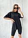 Спортивний костюм жіночий у рубчик футболка і велосипедки, фото 2