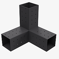 Кутовий кронштейн для бруса 100×100 мм | З’єднання 3 сторін (модуль 90°)