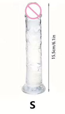 Великий кришталевий фалоімітатор Реалістичний прозорий фалоімітатор на присосці Величезний прозорий пеніс Член Анальний