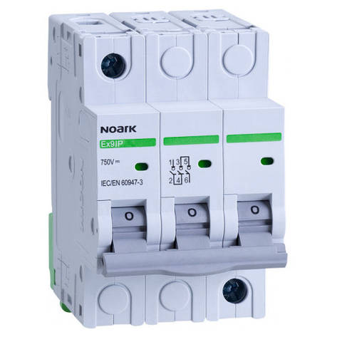 DC Вимикач навантаження 3P 16A Ex9IP 750V DC для PV систем NOARK 101758, фото 1