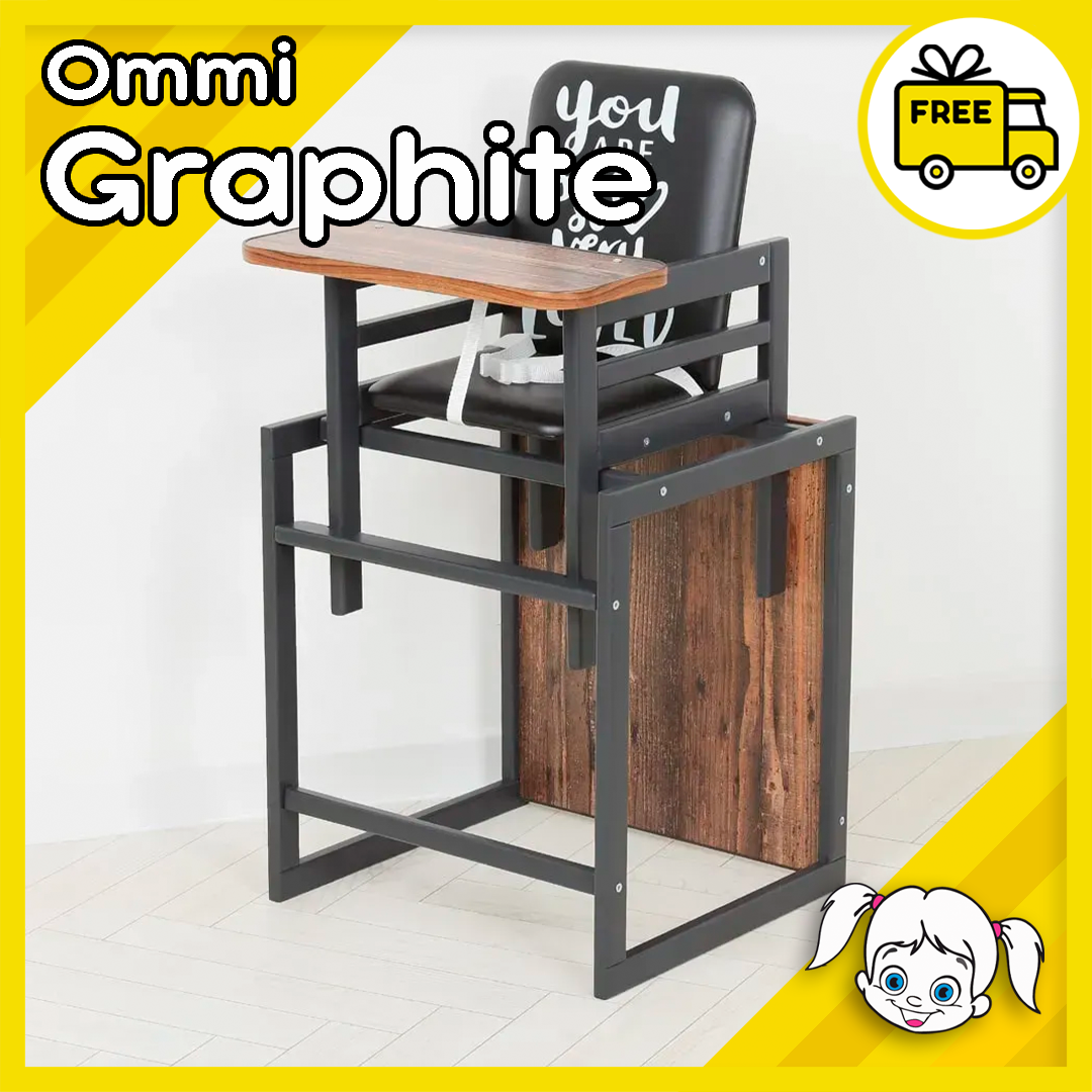 Стільчик для годування трансформер Ommi Graphite