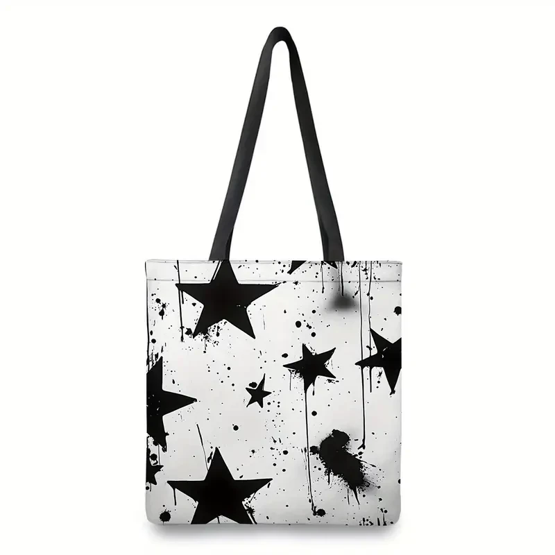 Велика сумка-шопер із принтом зірок, 38/33,5 см, фото 1