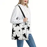 Велика сумка-шопер із принтом зірок, 38/33,5 см, фото 2