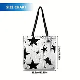 Велика сумка-шопер із принтом зірок, 38/33,5 см, фото 4