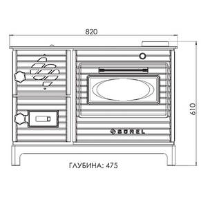 Піч ЕК-5014 Duval SUREL дров'яна з духовою шафою, фото 2
