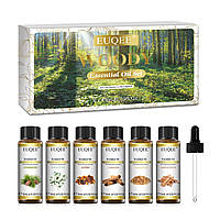 Ефірні масла набір EUQEE 6 натуральні преміум олії 6шт аромамасла для зволожувача дифузора лазні ванни свічок подарунок